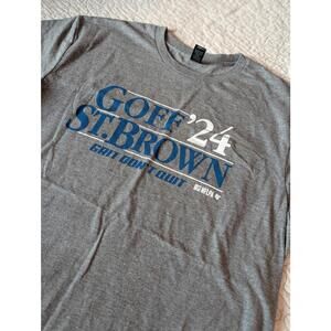 Goff '24 St. Brown Grit Don't Quit Gray T-Shirt Medium NFL Lions #748